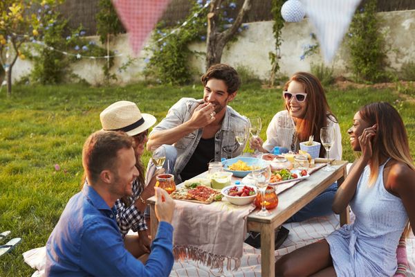 a group of friends having fun outdoors