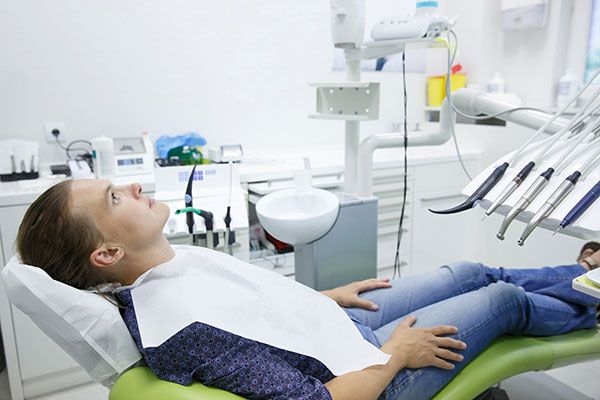 patient with anxiety in dental chair