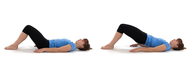 a woman doing bridges exercises