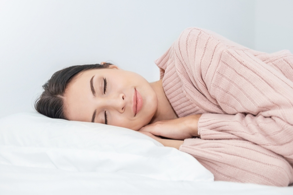 A woman sleeping restfully