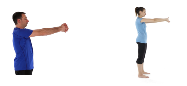 a man and a woman doing an elbow wrist extension exercise 