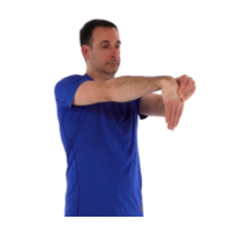 a man doing a wrist extensor stretch