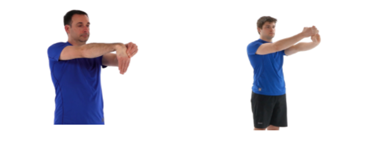 men doing wrist extension stretches