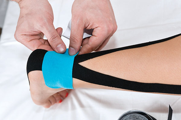 compression taping on ankle