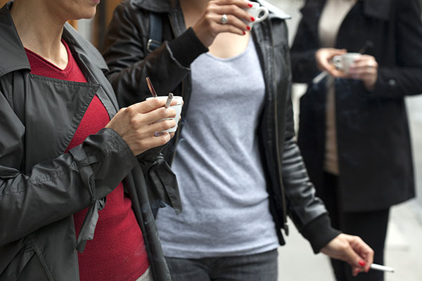 group smoking together