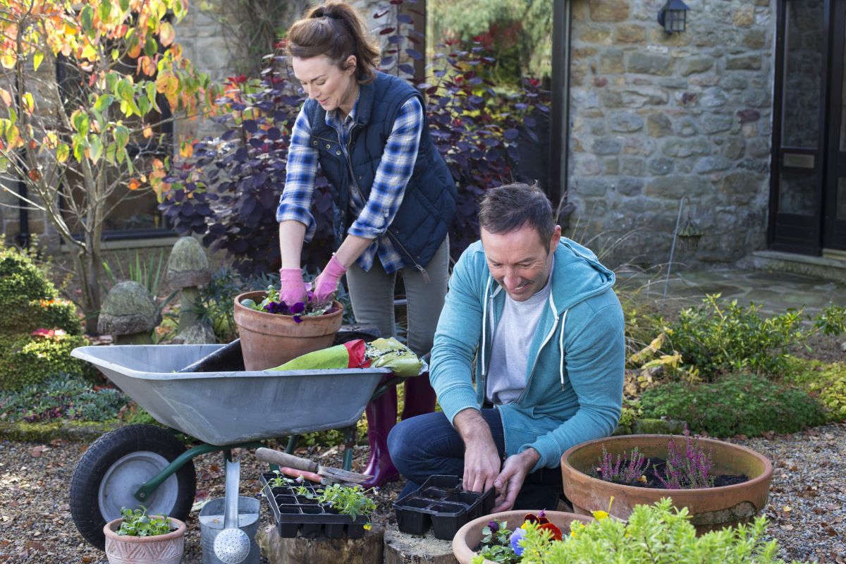 couple gardening