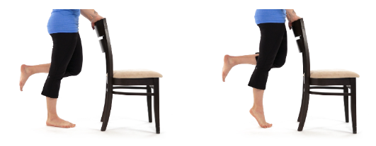Person demonstrating single-leg calf raises