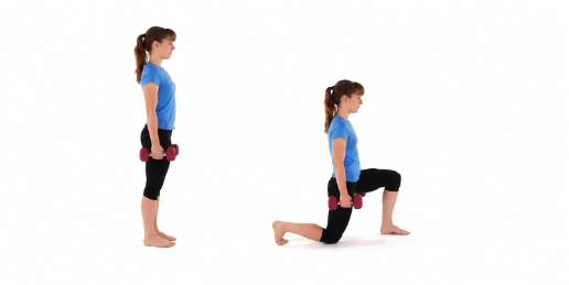 Women demonstrating walking lunge