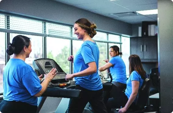Women running on the treadmill